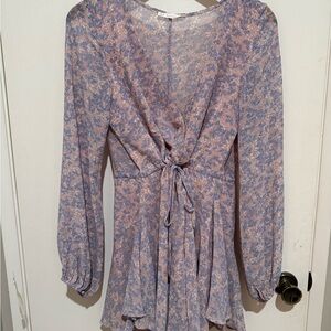 Here Comes the Sun Floral Long Sleeve Mini Dress